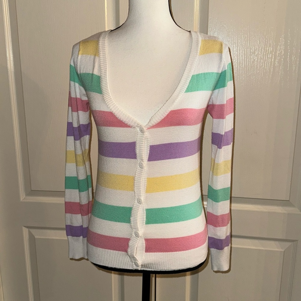 JUNIORS - Stripe Cardigan  - Size Small